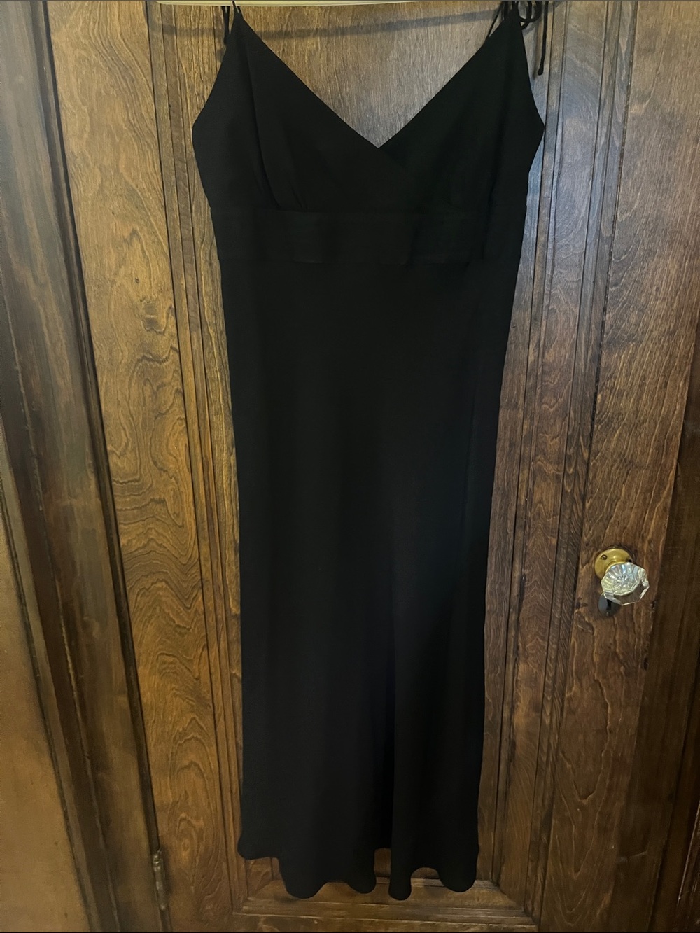 J. Crew Black Slip Maxi Dress with V-Neck